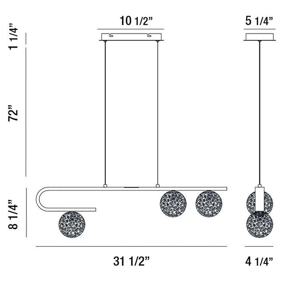 Phillimore chandelier dimension drawing