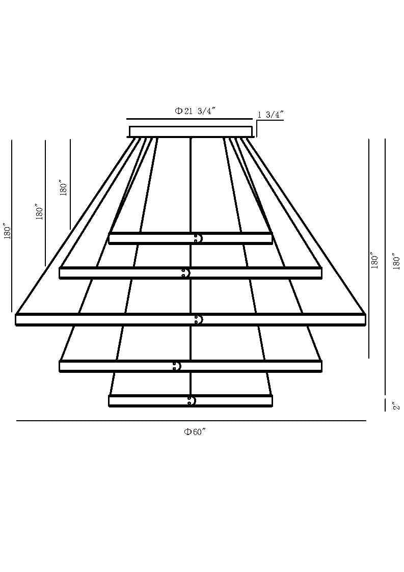 Verdura chandelier dimension drawing