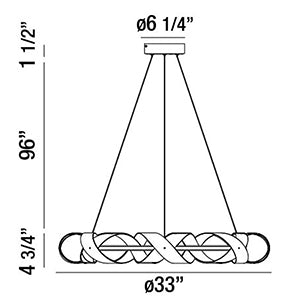 Banderia chandelier dimension drawing