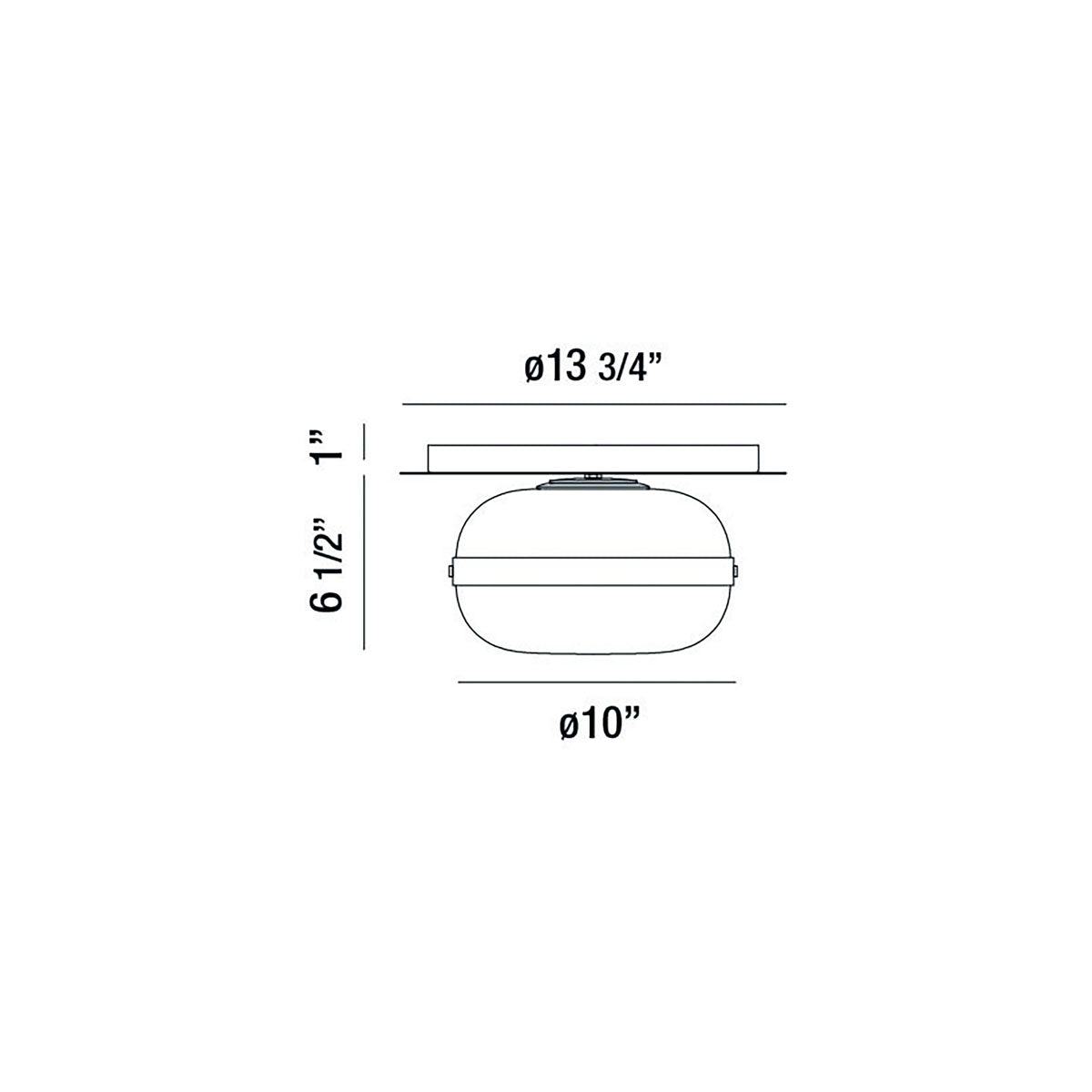 Nottingham flush mount dimension drawing