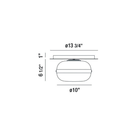 Nottingham flush mount dimension drawing