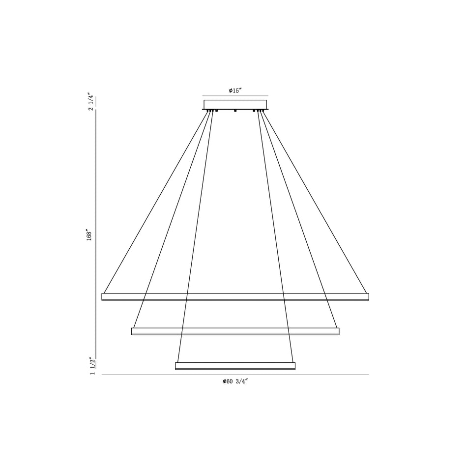Spunto chandelier dimension drawing
