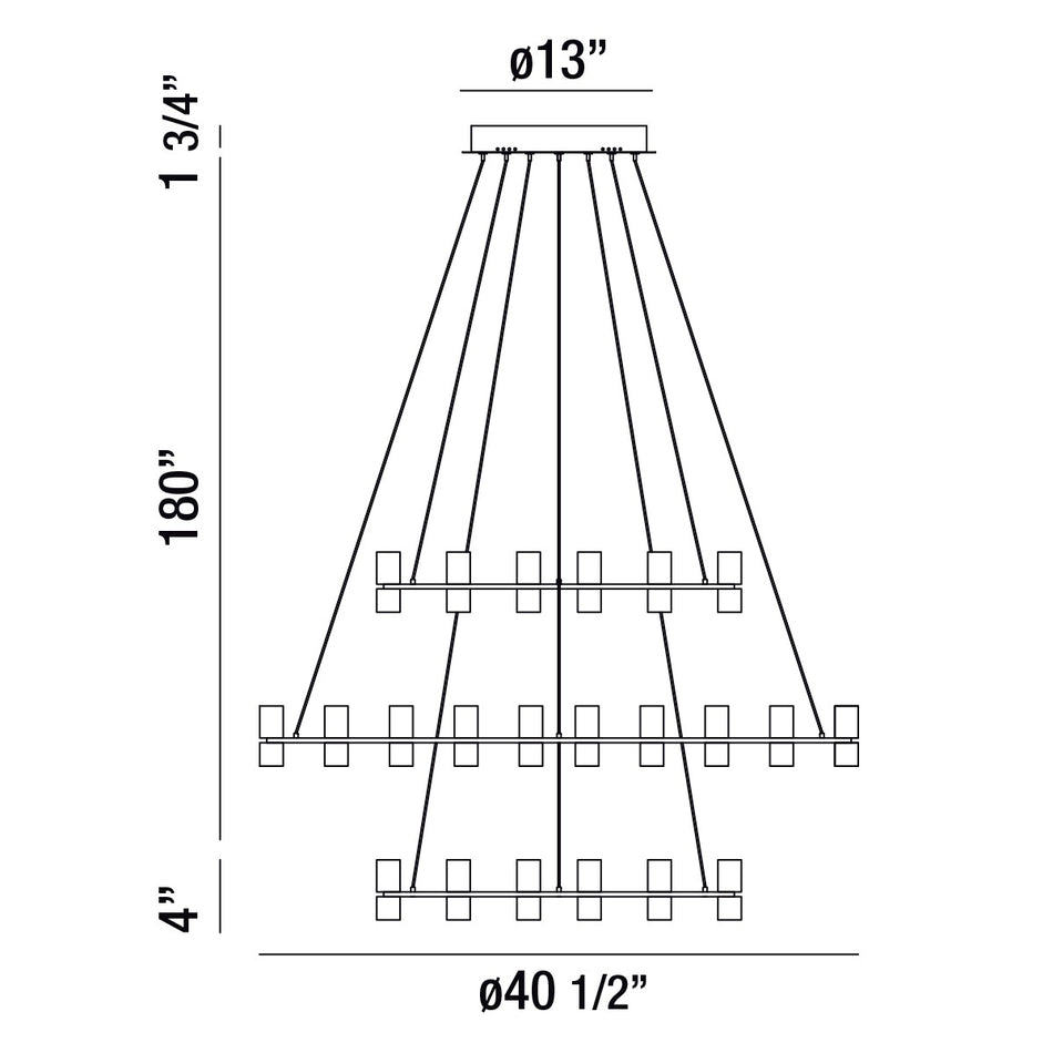 Netto chandelier dimension drawing