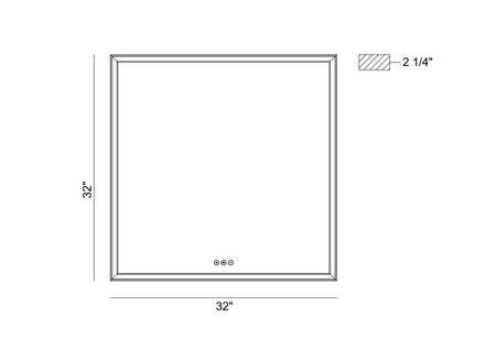 Nixon LED mirror dimension drawing