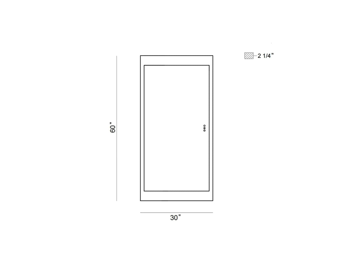 Mogano LED mirror dimension drawing
