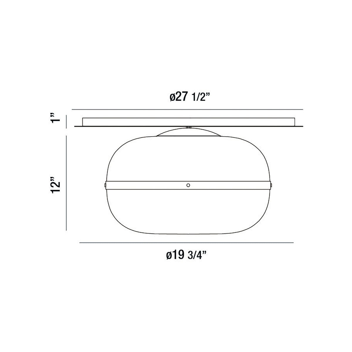 Nottingham flush mount dimension drawing
