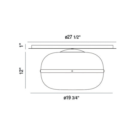 Nottingham flush mount dimension drawing