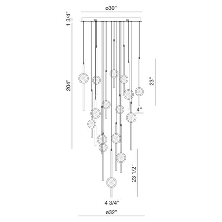 Barletta chandelier dimension drawing