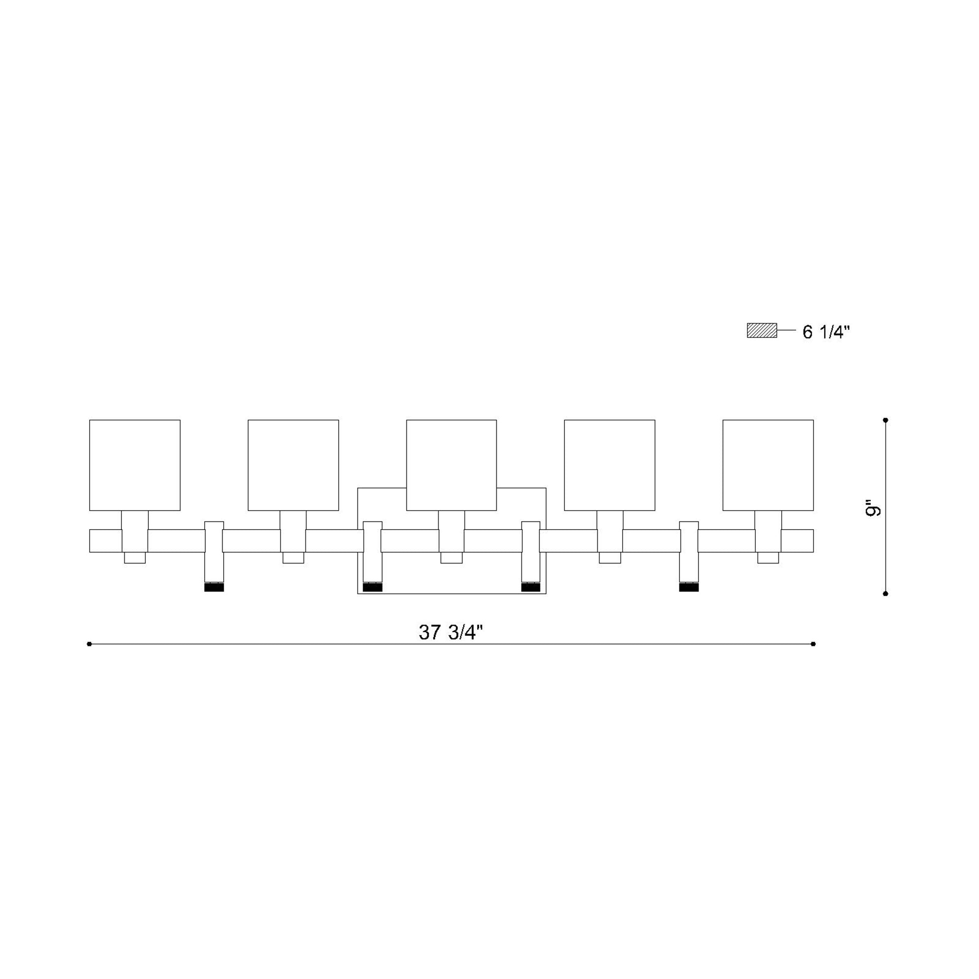 Decato vanity light dimension drawing