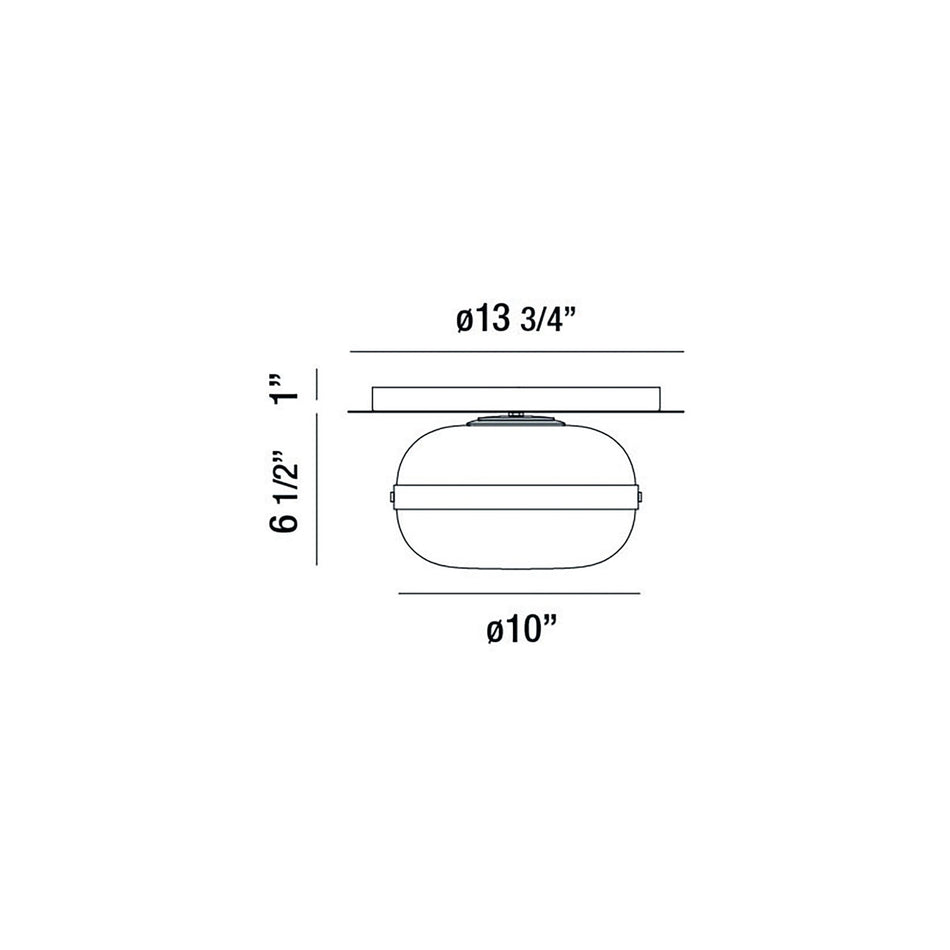 Nottingham flush mount dimension drawing
