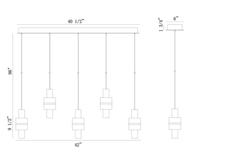 Rola chandelier dimension drawing