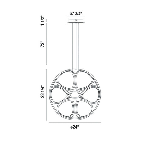 Glenview pendant dimension drawing