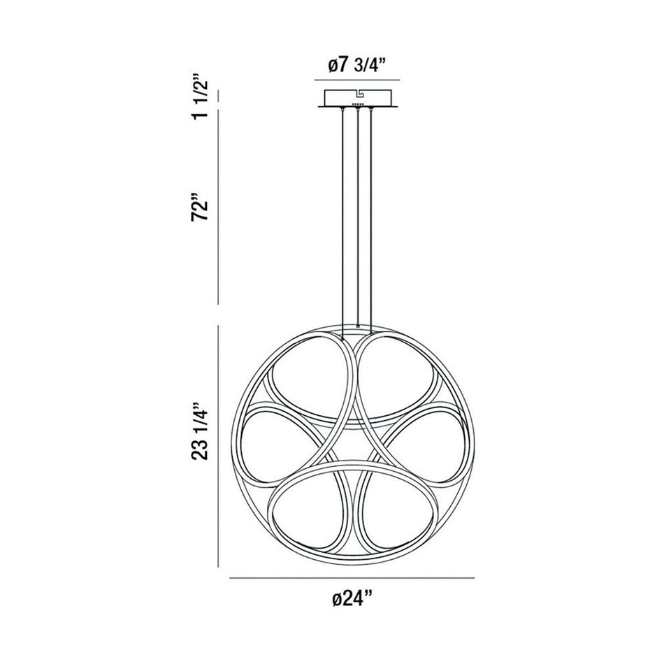 Glenview pendant dimension drawing