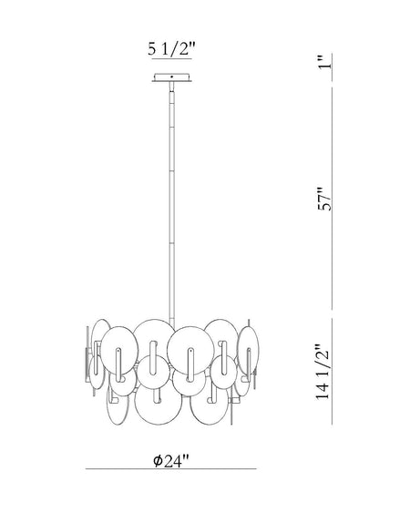 Nuvola chandelier dimension drawing