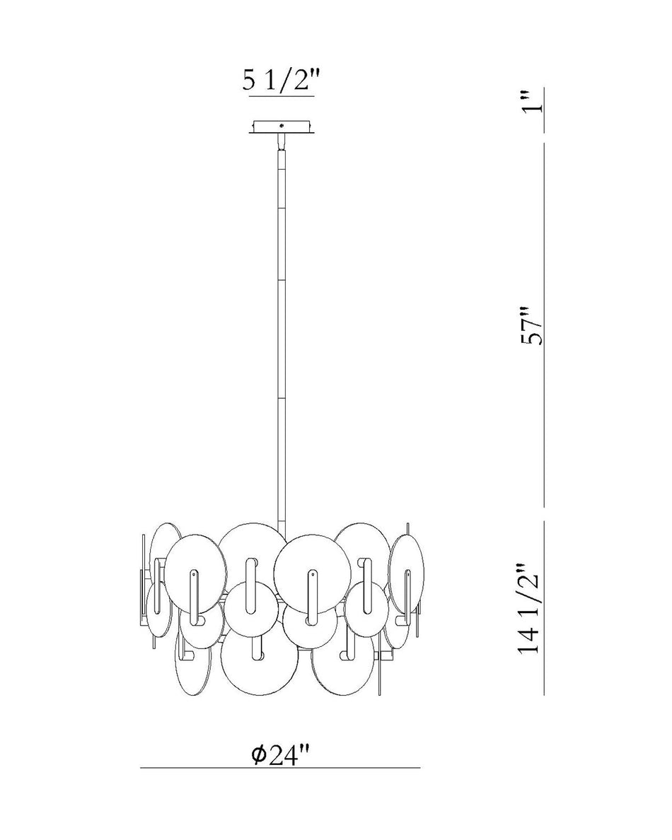 Nuvola chandelier dimension drawing