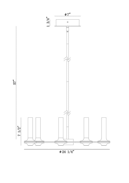 Torcia chandelier dimension drawing