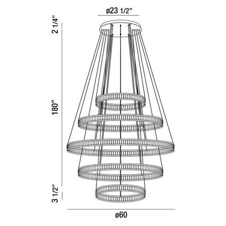 Forster chandelier dimension drawing