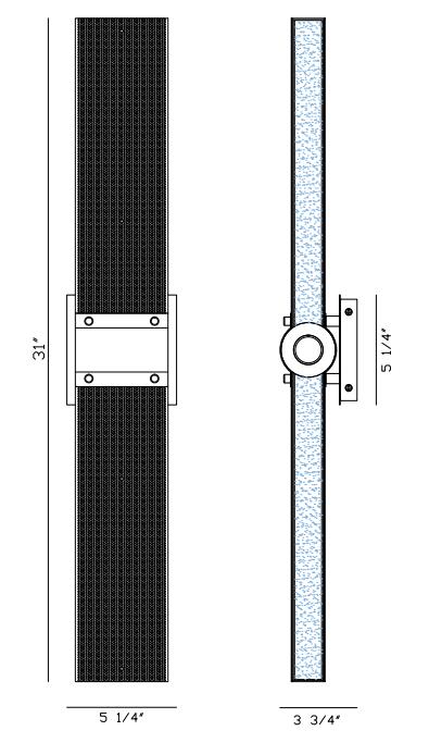 Admiral outdoor light dimension drawing