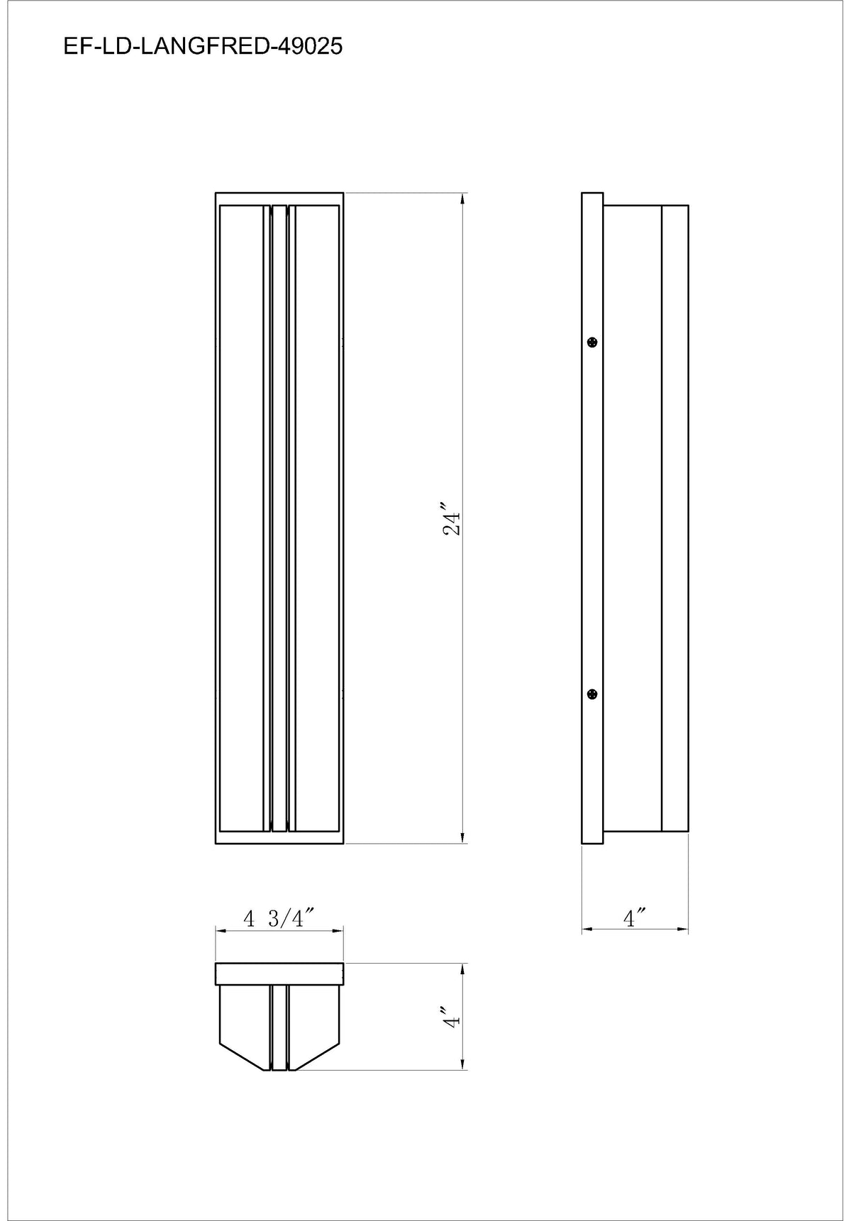Langferd outdoor light dimension drawing