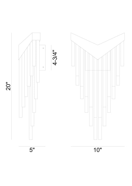Vivien wall sconce dimension drawing