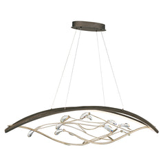 Eurofase Basilica 47.25" 2-Light LED Chandelier, Bronze Plated with Clear Crystal, front view
