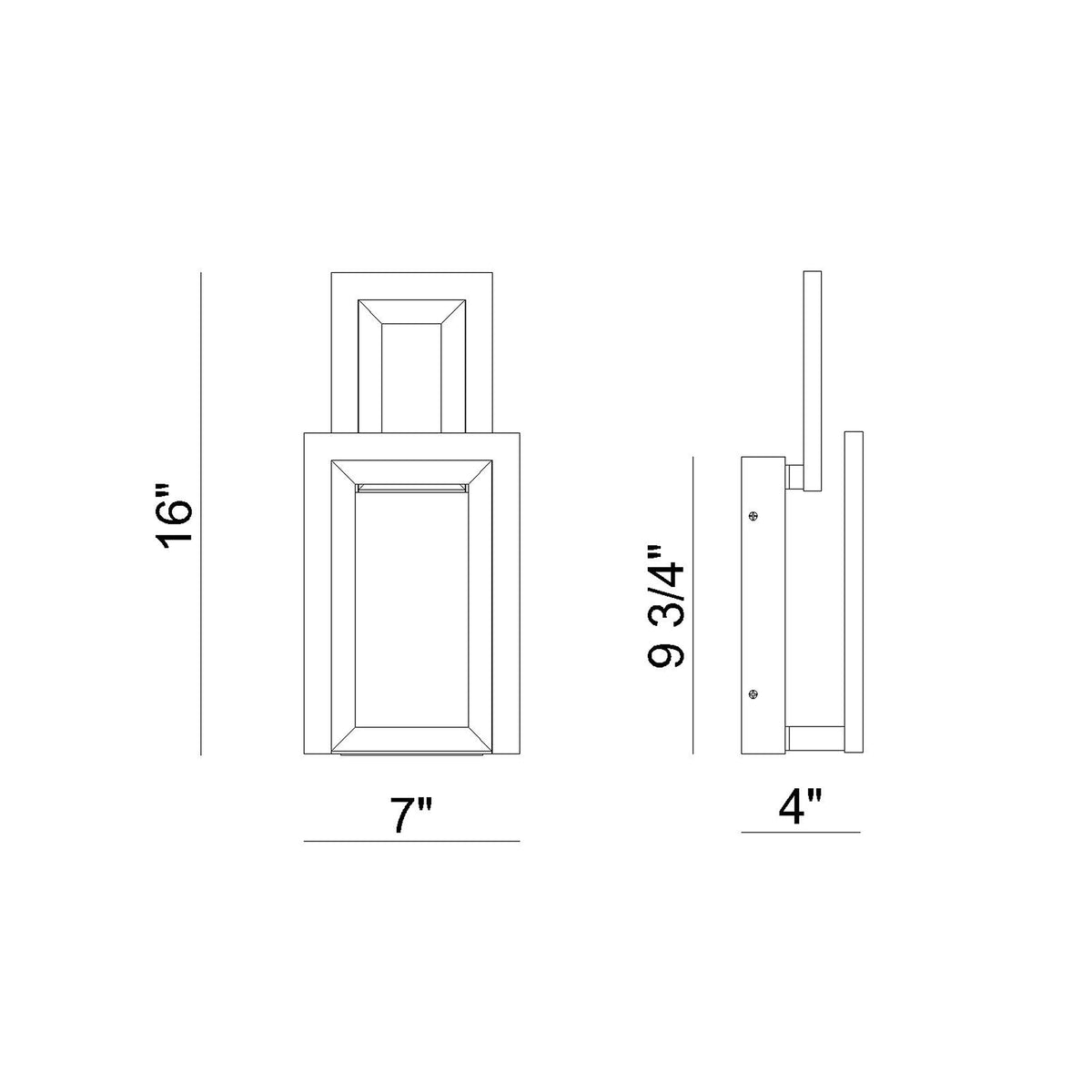 Inizio wall sconce dimension drawing