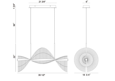 Voltik chandelier dimension drawing