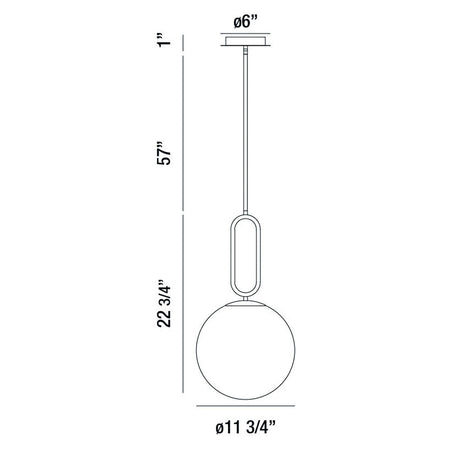 Prospect pendant dimension drawing