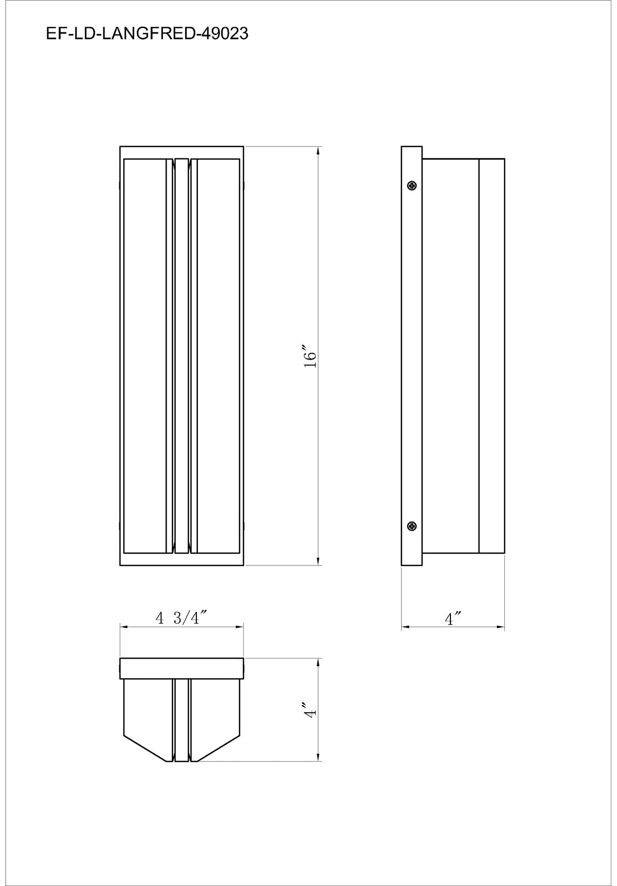 Langferd outdoor light dimension drawing
