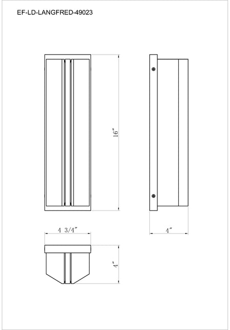 Langferd outdoor light dimension drawing