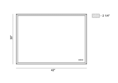 Nixon LED mirror dimension drawing