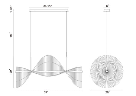 Voltik chandelier dimension drawing