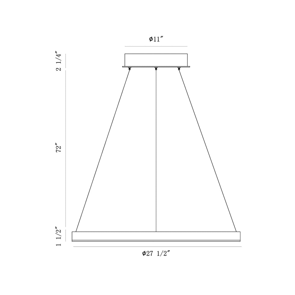 Spunto chandelier dimension drawing