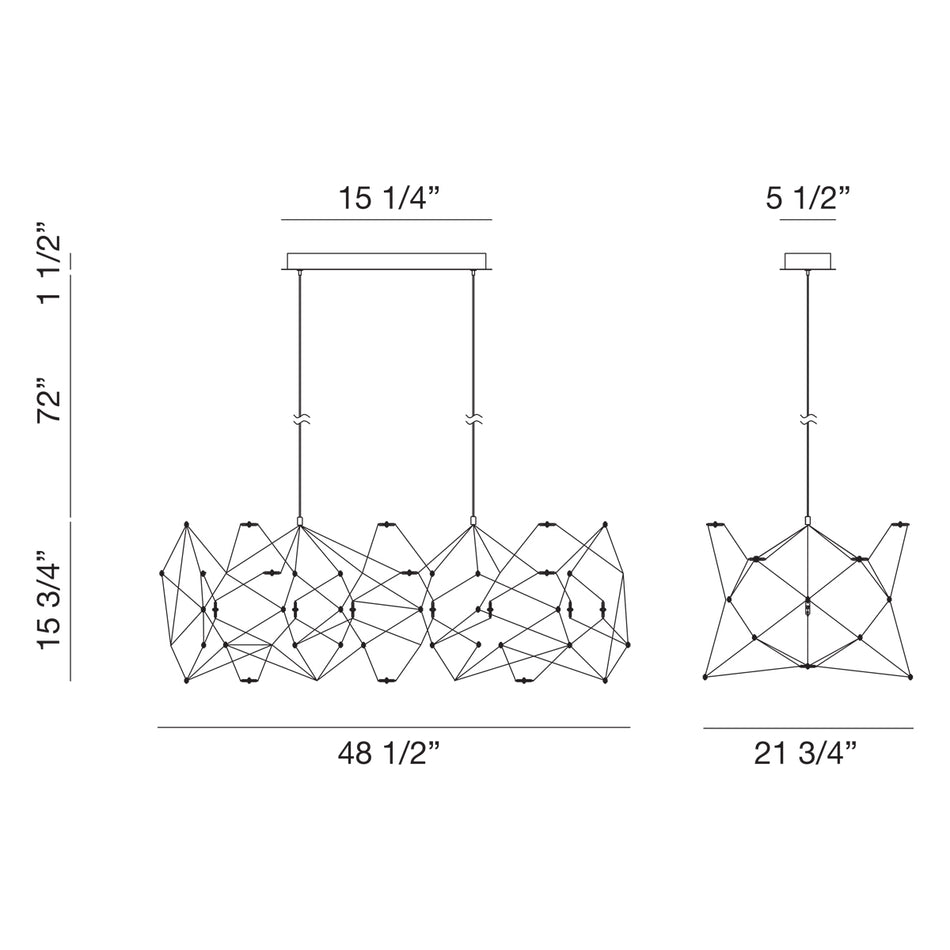 Leonardelli chandelier dimension drawing
