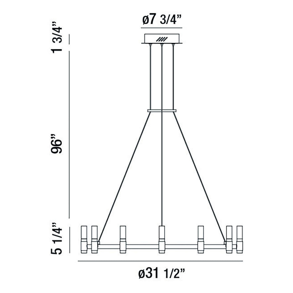 Albany chandelier dimension drawing