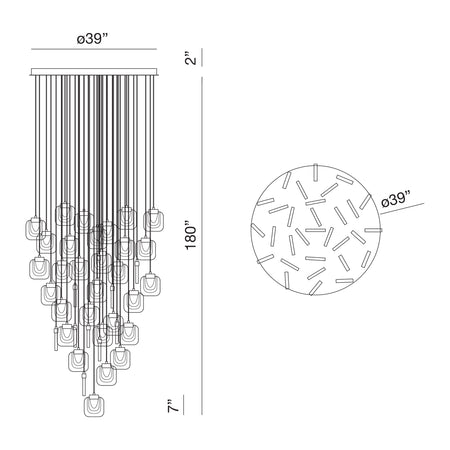 Paget chandelier dimension drawing