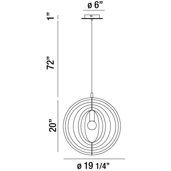 Abruzzo pendant dimension drawing