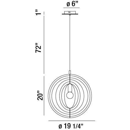 Abruzzo pendant dimension drawing