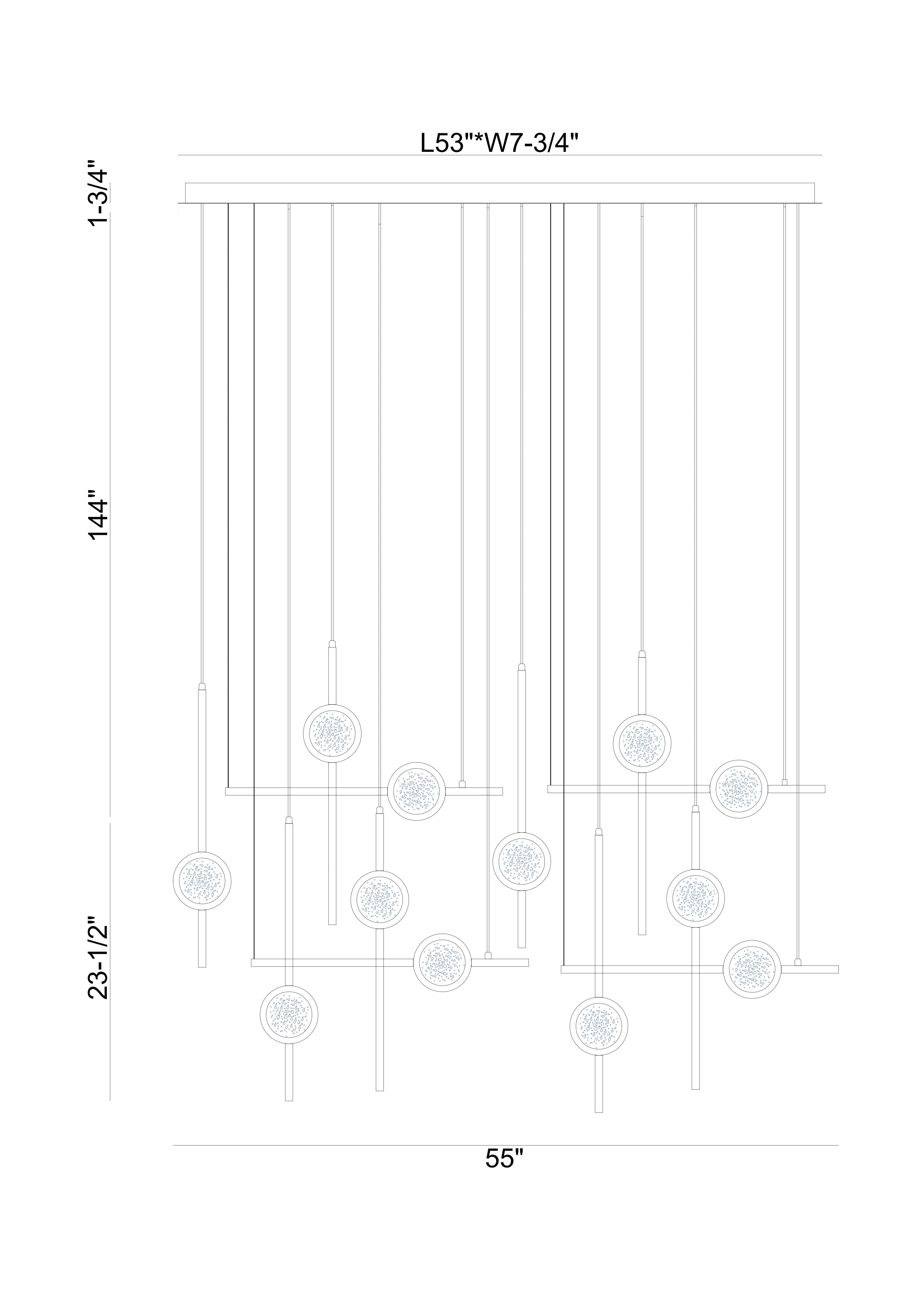 Barletta chandelier dimension drawing