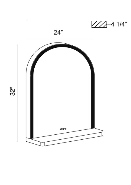 Serin LED mirror dimension drawing