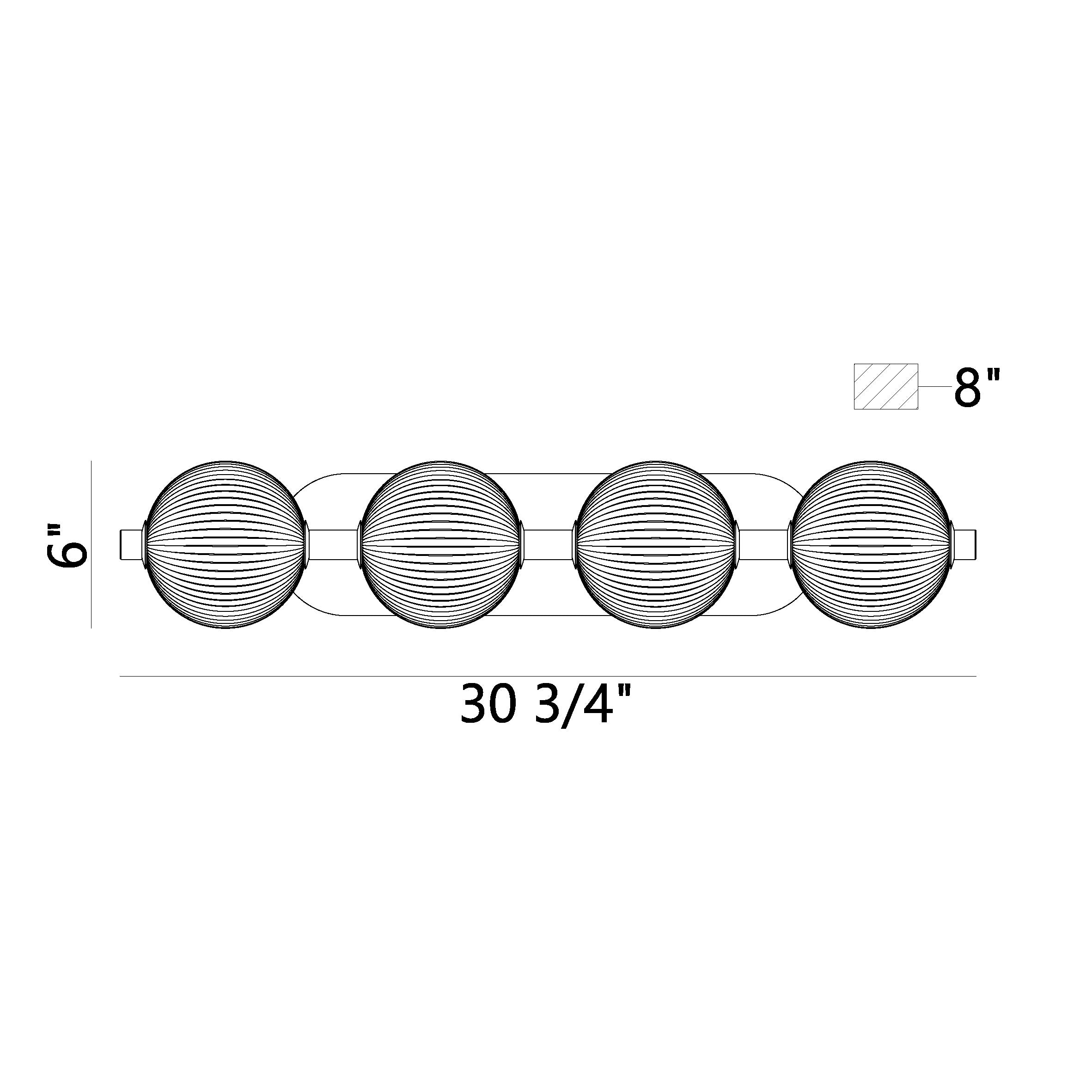 Palmas vanity light dimension drawing