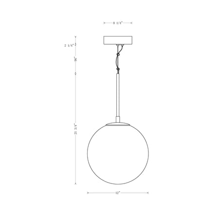 Kepler pendant dimension drawing