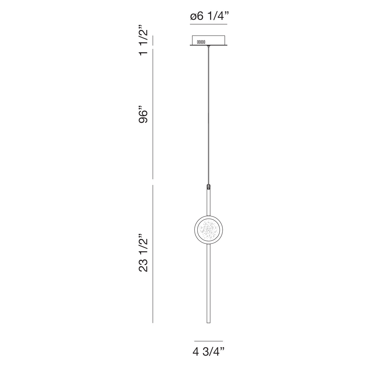 Barletta pendant dimension drawing