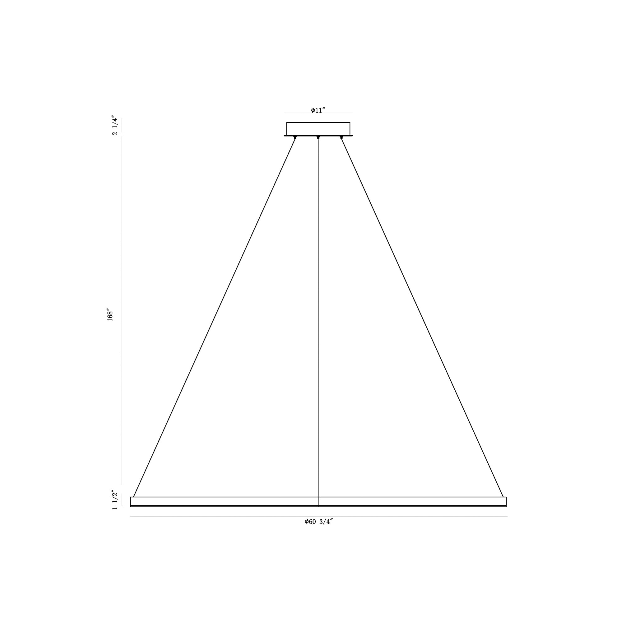Spunto chandelier dimension drawing