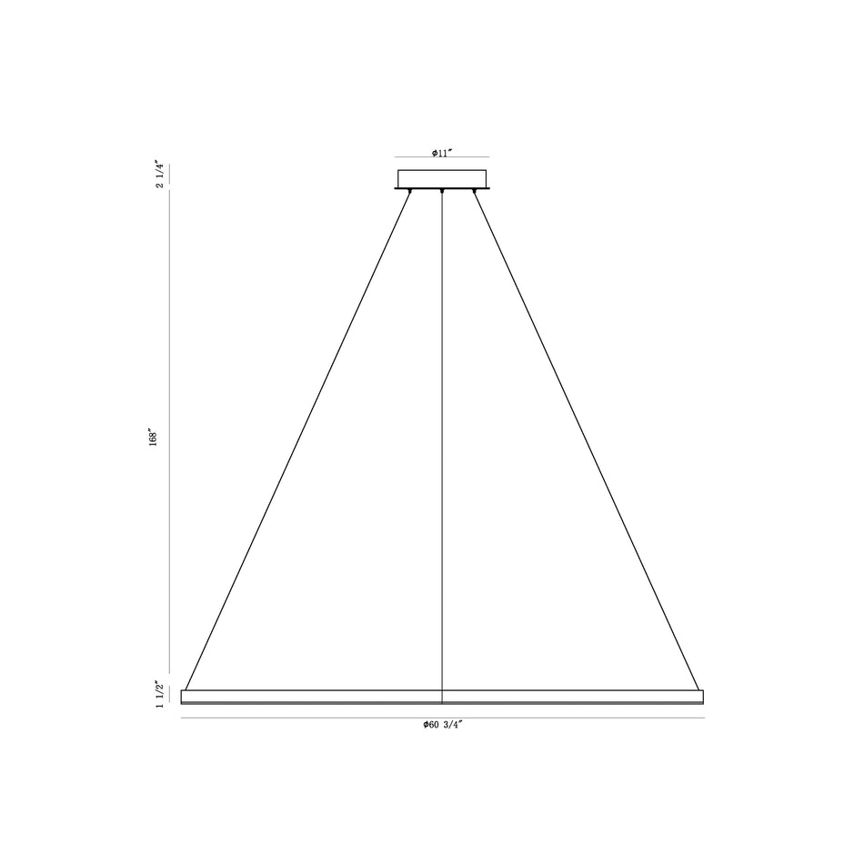 Spunto chandelier dimension drawing