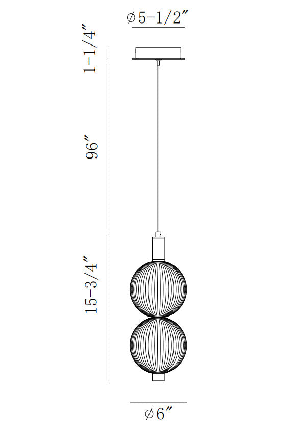 Palmas pendant dimension drawing