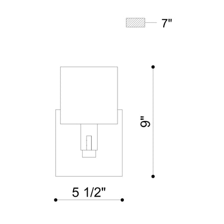 Decato wall sconce dimension drawing