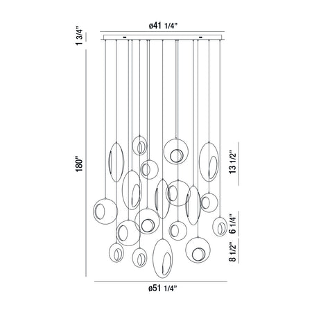 Arlington chandelier dimension drawing