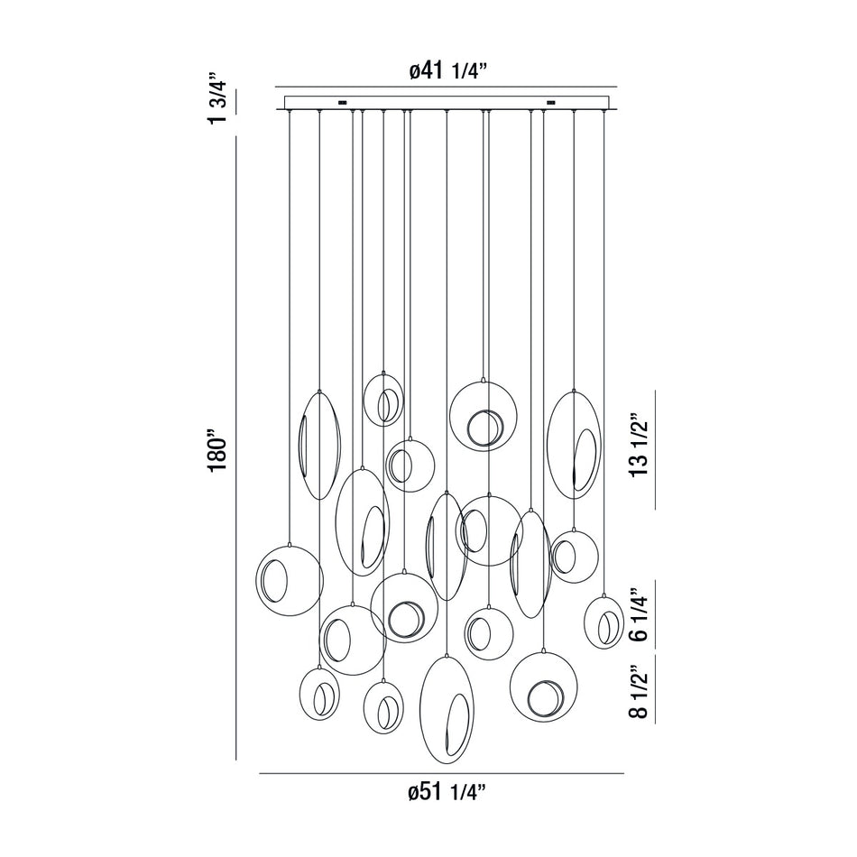 Arlington chandelier dimension drawing