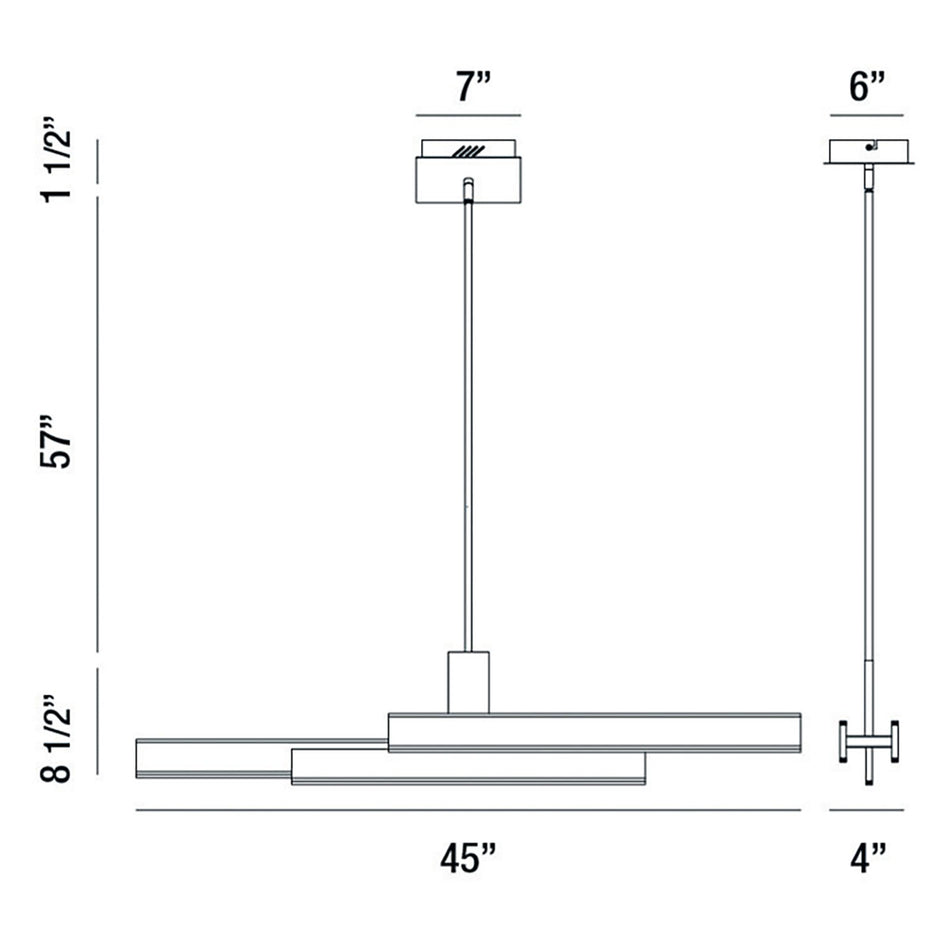 Cameno chandelier dimension drawing